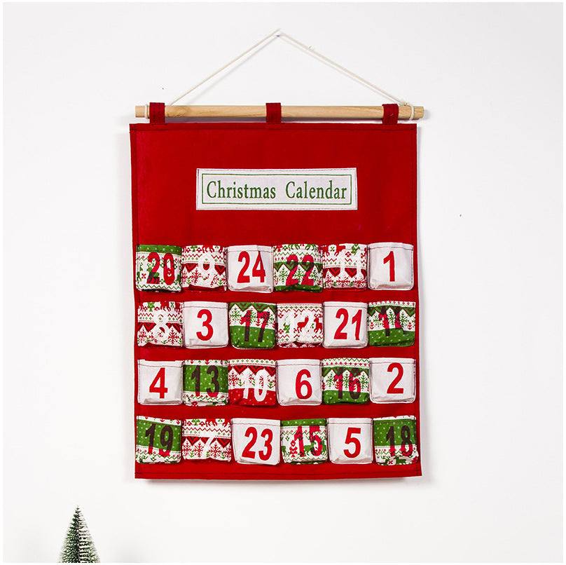 Christmas calendar storage hanging bag