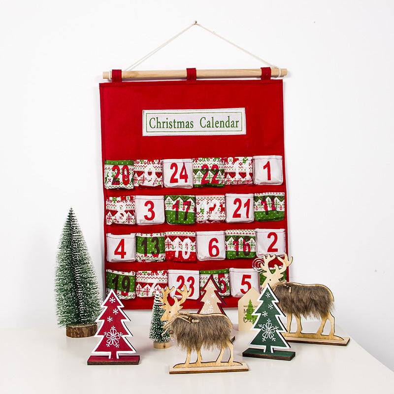 Christmas calendar storage hanging bag